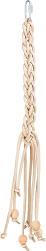 Trixie Toy Schnürsenkel Leder mit Holzperlen natürlich