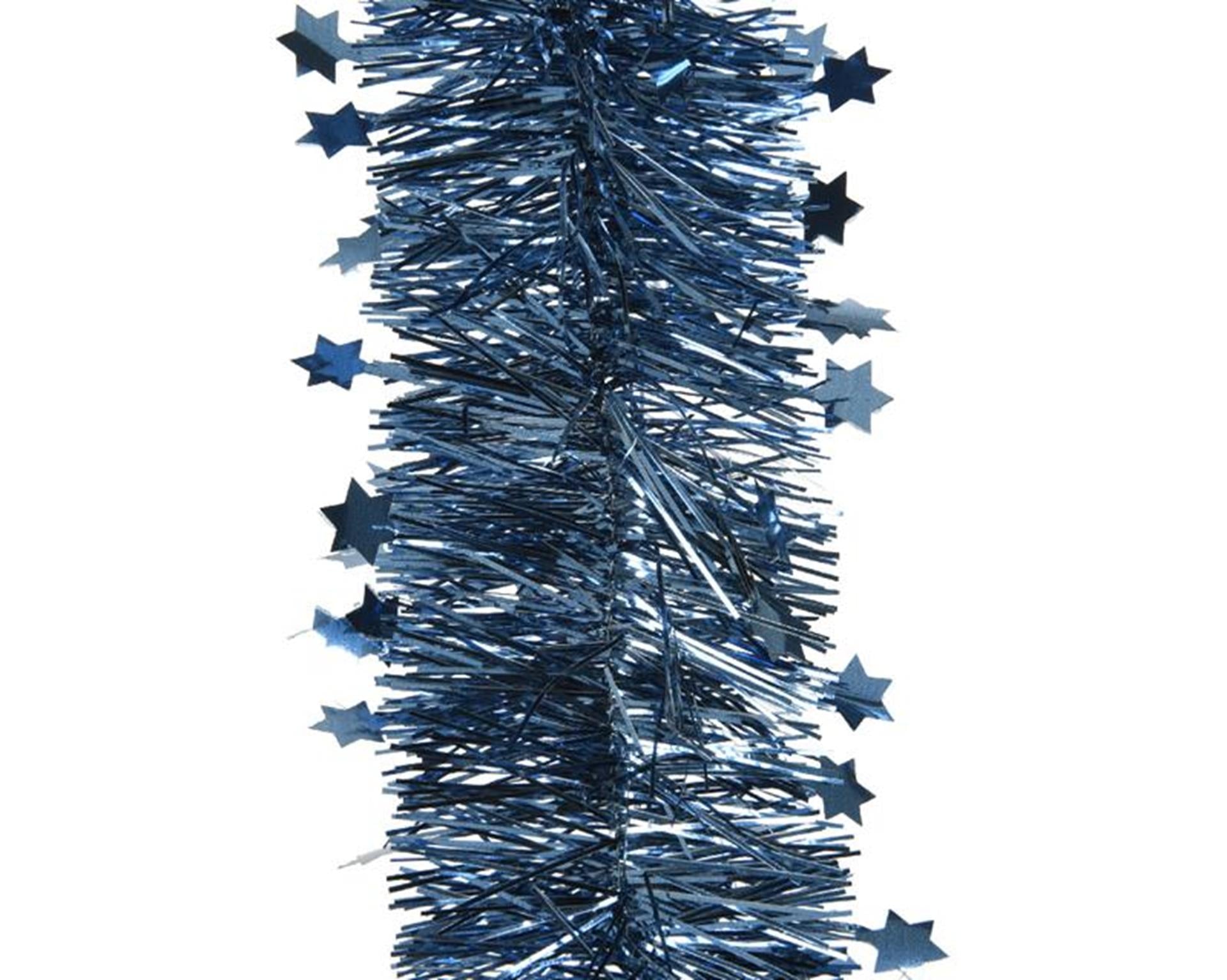 Decoris Lametta Girlande Stern L270cm Nachtblau
