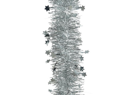Decoris Lametta Girlande Stern L270cm Silber