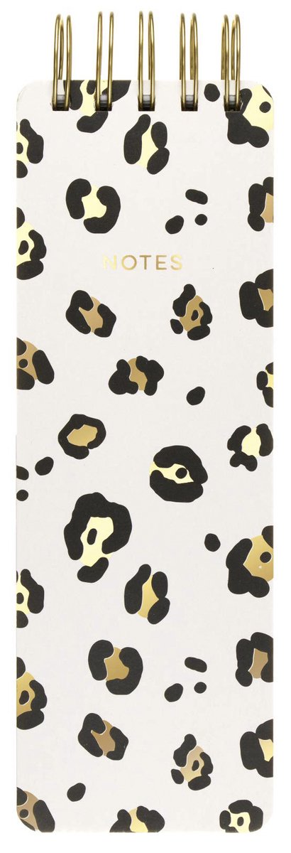 Eccolo Notizblock – Spirale – schwarzer Leopard – Linie – ca. 8 x 23 cm – ec-q601t