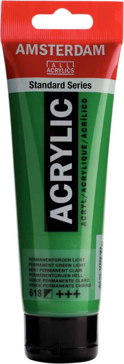 Acrylfarbe der Amsterdam Standard-Serie, Tube 120 ml, permanentes grünes Licht 618