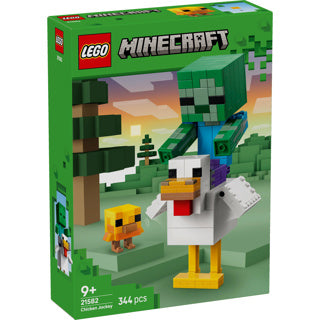 Lego® Minecraft® Hühnerreiter-Bauspielzeug – Gaming-Dekoration mit Baby-Zombie, Huhn und Küken – Geschenktipp für Jungen und Mädchen ab 9 Jahren – 21582