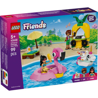 LEGO 42658 Freunde Schwimmbadparty mit Flamingo und Einhorn
