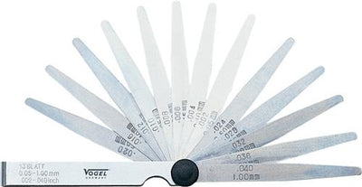 Vogel Fühlerlehren-Set 0,05-1,00 mm Zoll 13-teilig