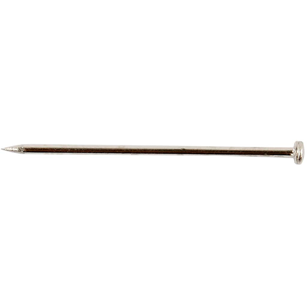Kopfnadeln der Firma Creativ, L: 18 mm, Stärke 0,6 mm, ca. 10000 Stück, Silber, 500 g 1 Karton