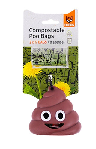 Fofos Poop -Taschenhalter Turd mit 34 Poop -Taschen