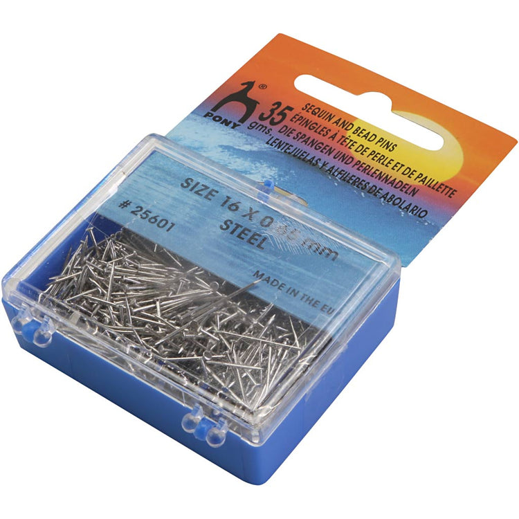 Kopfnadeln der Firma Creativ, L: 16 mm, Stärke 0,65 mm, ca. 500 Stück, Silber, 35 g 1 Box