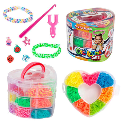 Toi-toys Webstuhlband-Set 2700-teilig in herzförmiger Aufbewahrungsbox