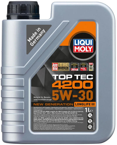 Liqui Moly Motor Oil Top TEC 4200 Neue Generation.