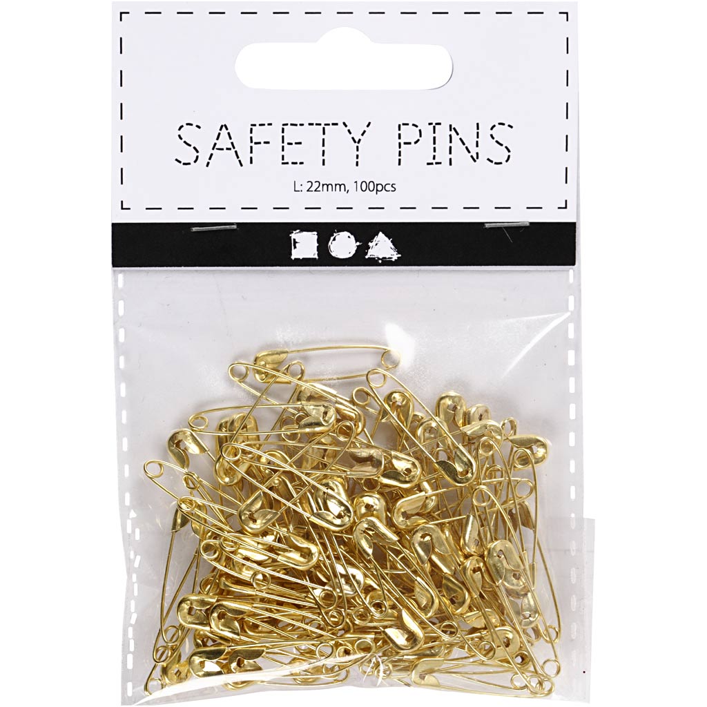 Creativ Company Safety Pins Gold, 100..