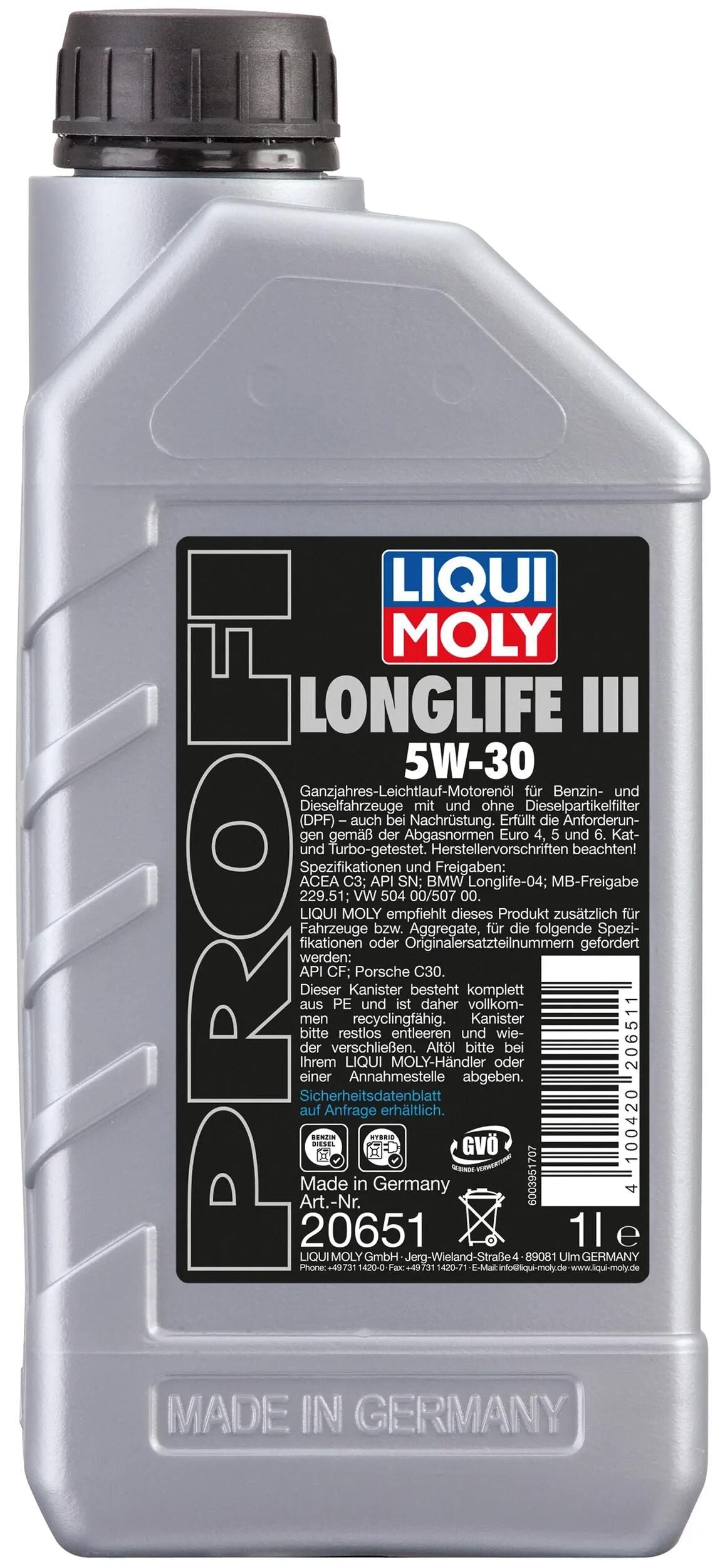 Liqui Moly Motoröle Profi LongLife III.