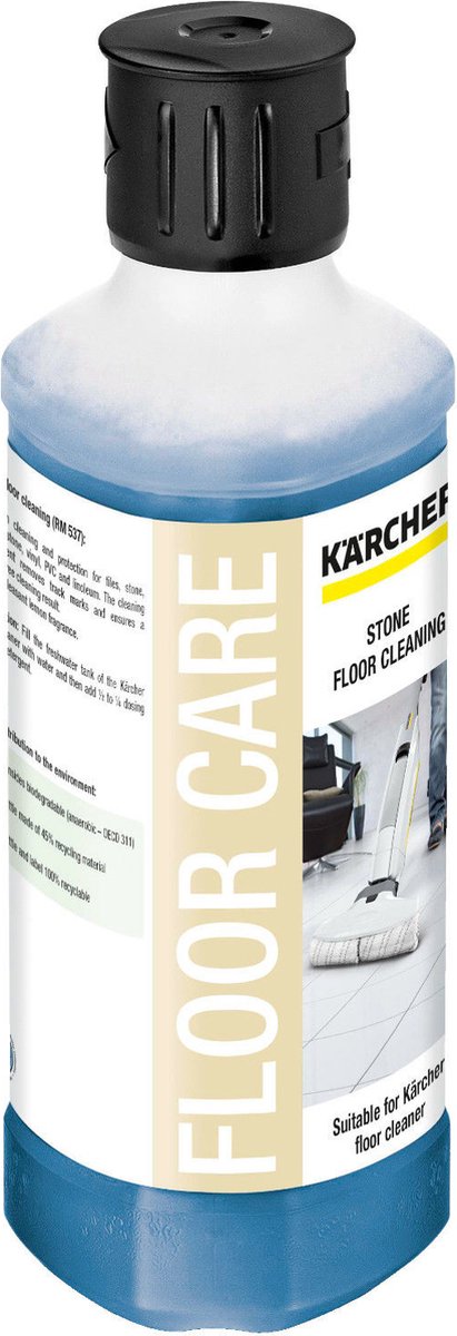 Kärcher Bodenreiniger für Stein RM 537, 500 ml – Bodenreiniger – entfernt Laufspuren – auch für Vinyl, PVC und Linoleum geeignet