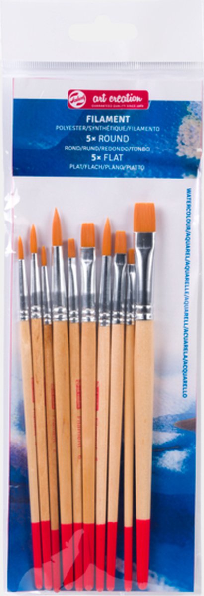 Talens Art Creation Aquarellpinsel-Set mit 10 Stück – Polyester