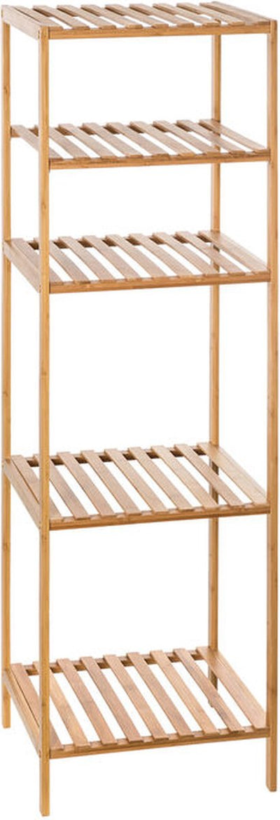 Five Simply Smart 5Five Aufbewahrungsregal mit 5 Ebenen für das Badezimmer, natürliches Bambus, 35 x 32 x 77 cm, Naturholz