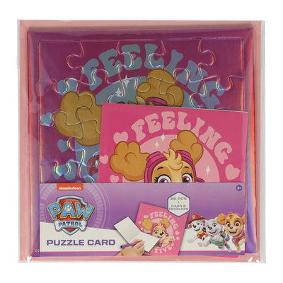 Paw Patrol Puzzlekarte, rosa Karte und Umschlag