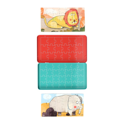 Intro-Reisespiel in einer Dose 18x10cm – Tierpuzzles