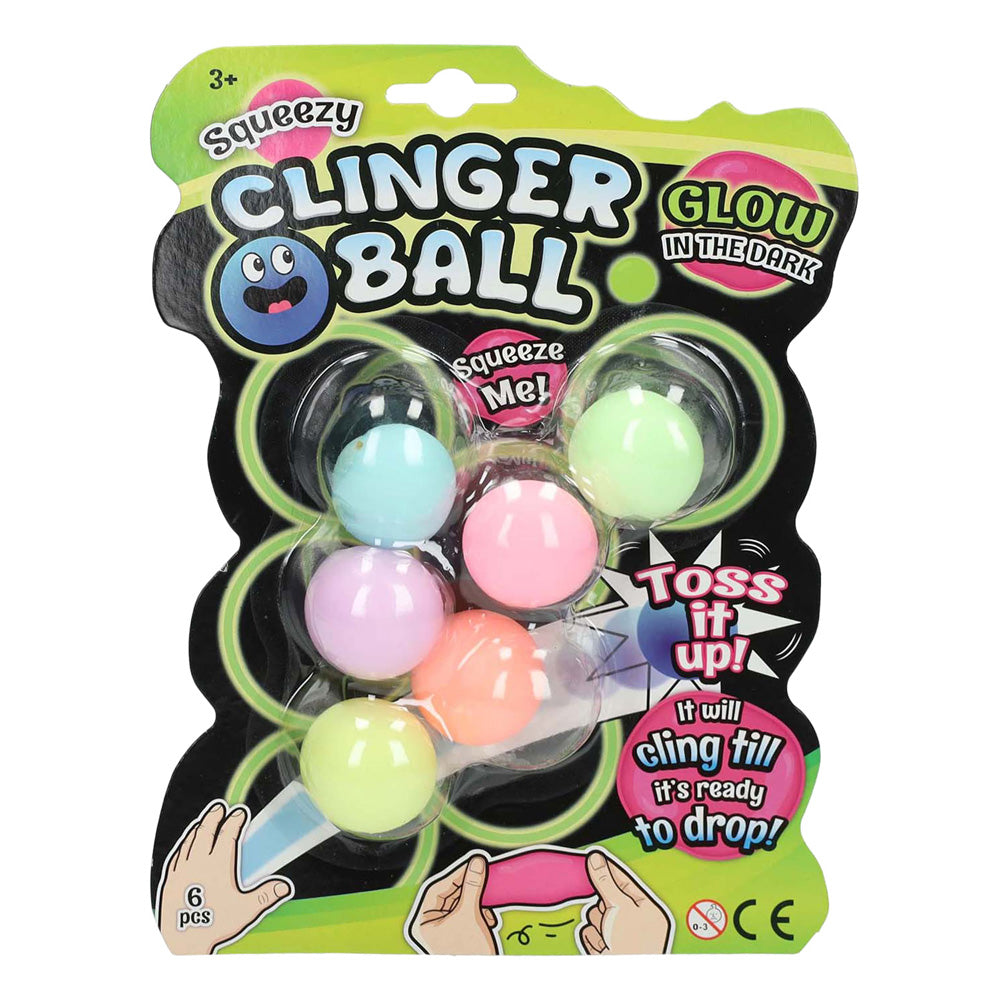 Squeeze Ball klebrige Wand leuchtet im Dunkeln, 6 Stk