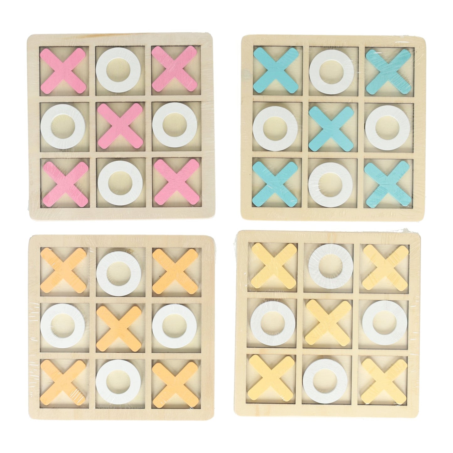 Tic-Tac-Toe-Spiel aus Holz – 14 x 14 cm