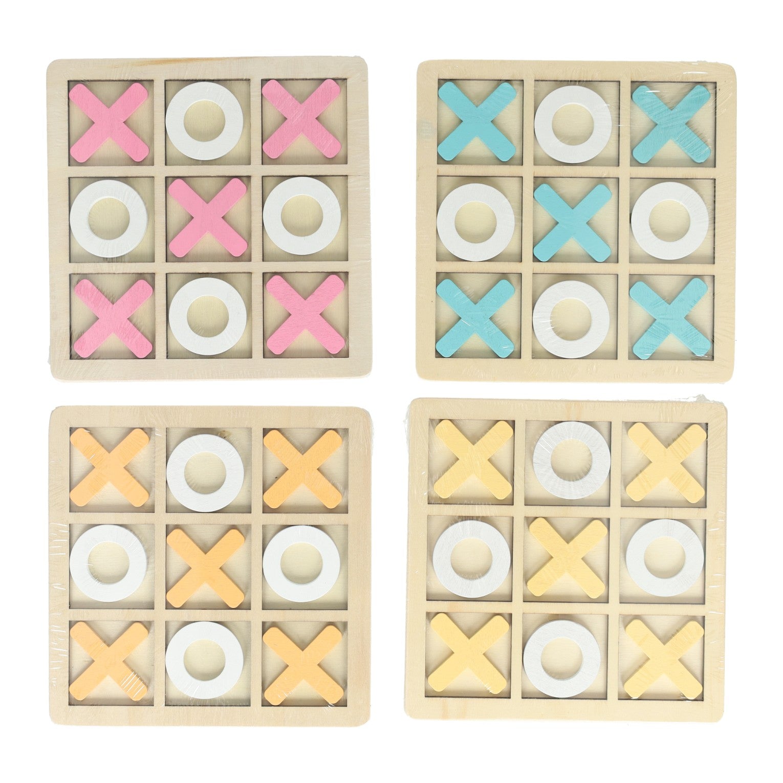 Tic-Tac-Toe-Spiel aus Holz – 14 x 14 cm