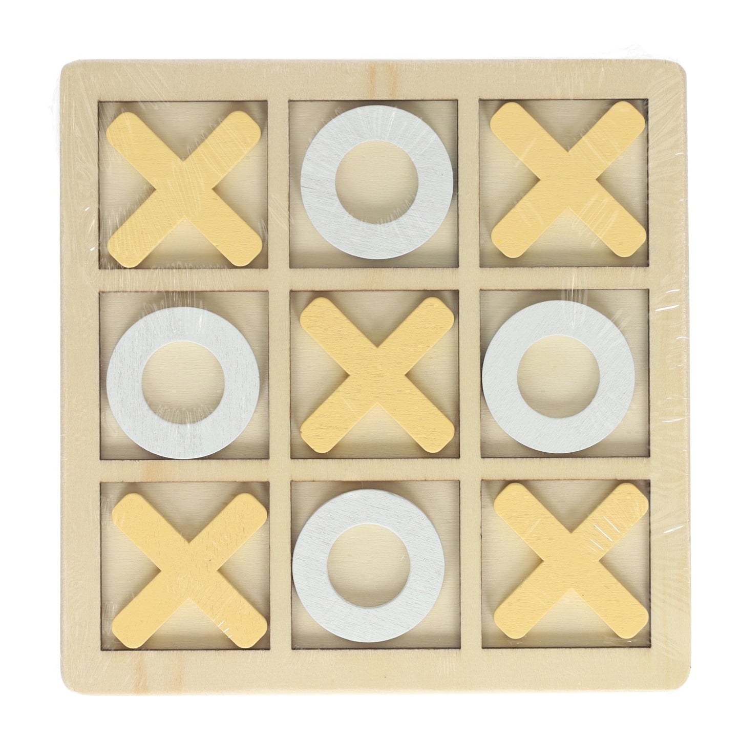 Tic-Tac-Toe-Spiel aus Holz – 14 x 14 cm