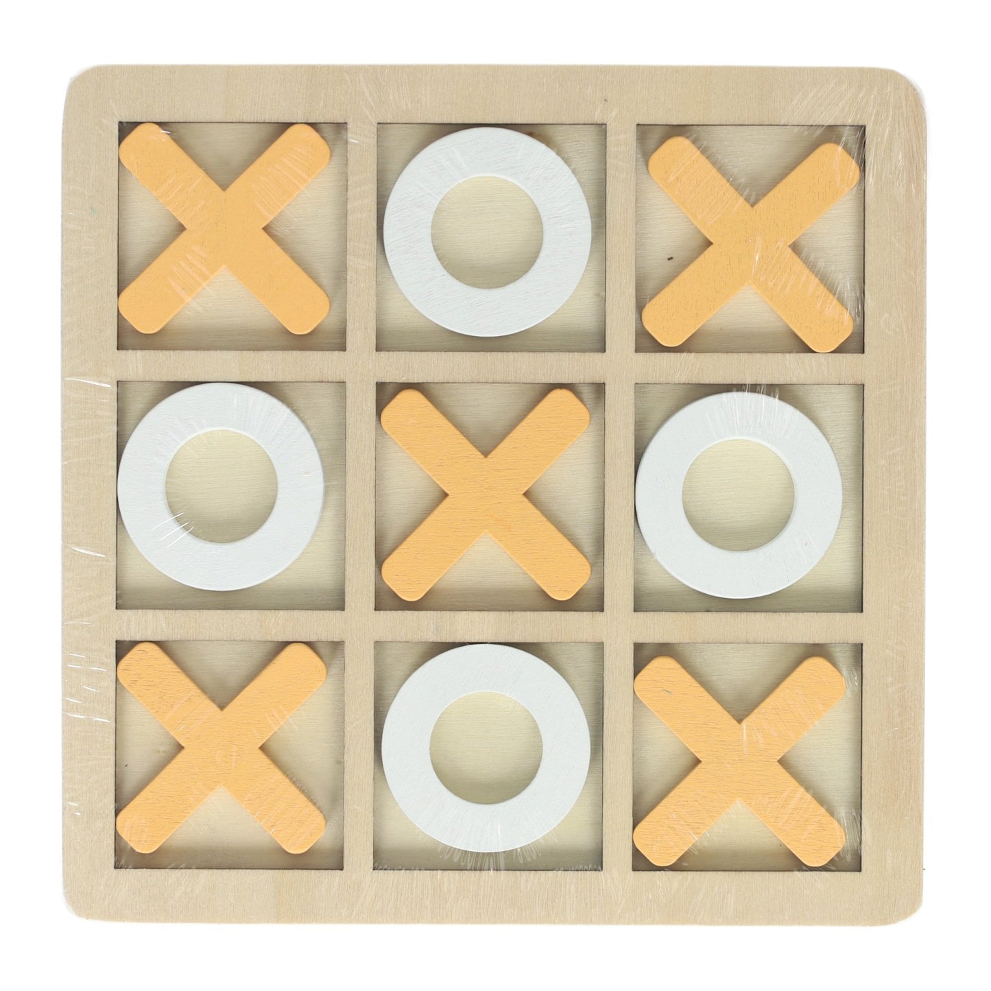 Tic-Tac-Toe-Spiel aus Holz – 14 x 14 cm