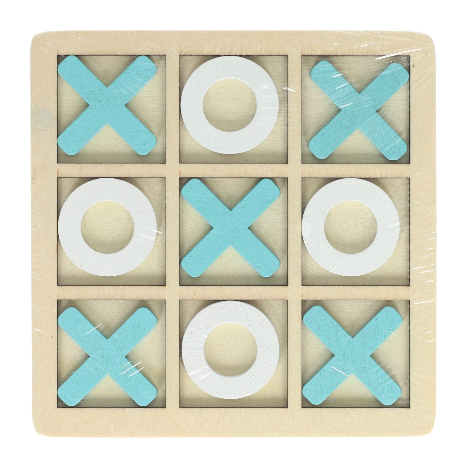 Tic-Tac-Toe-Spiel aus Holz – 14 x 14 cm