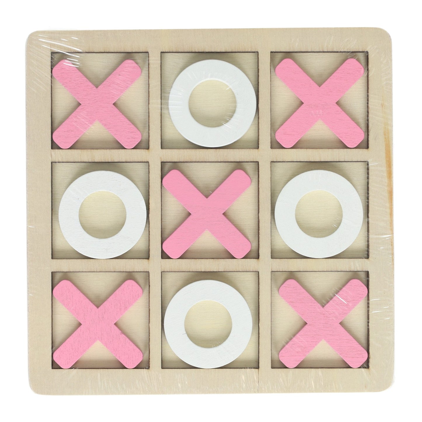 Tic-Tac-Toe-Spiel aus Holz – 14 x 14 cm