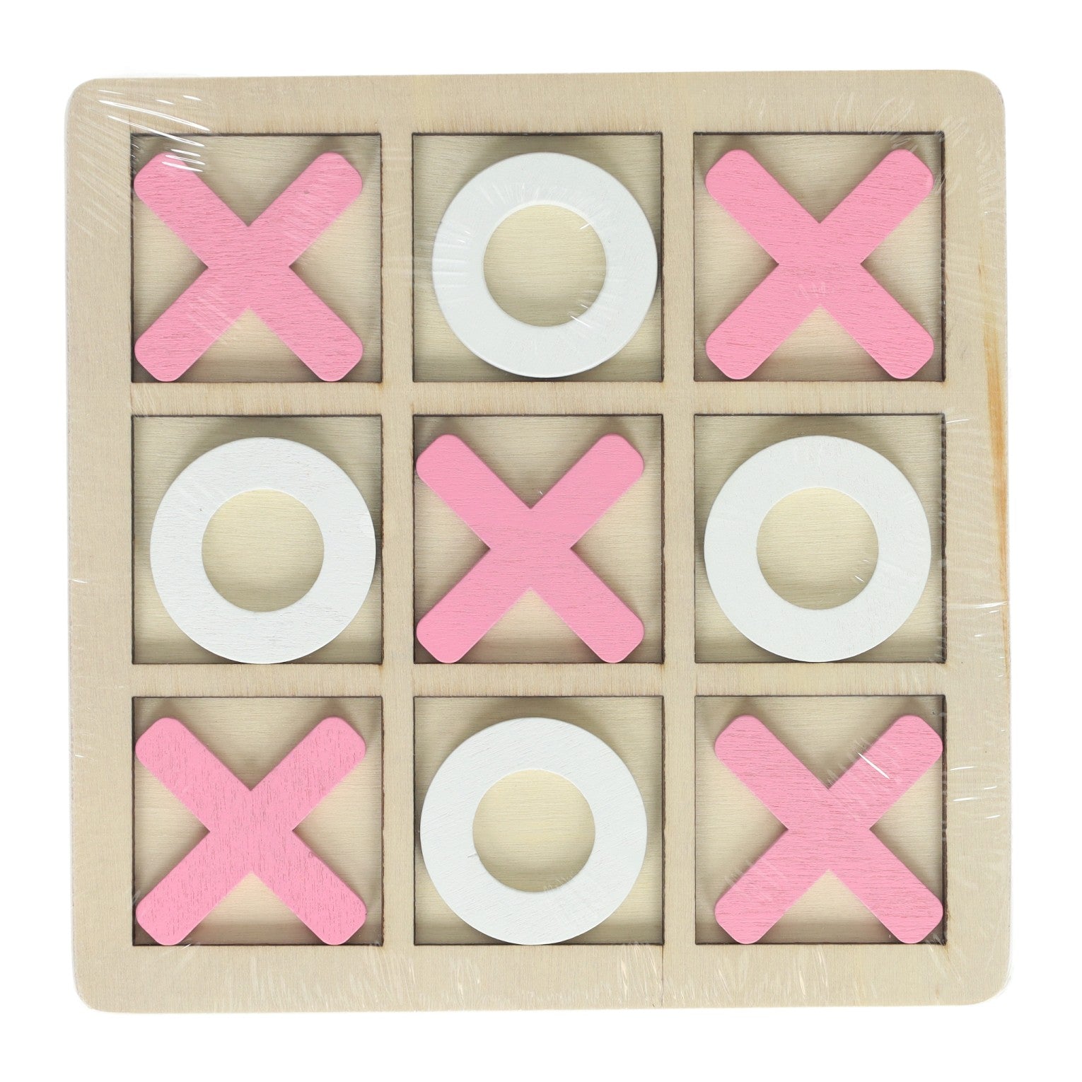 Tic-Tac-Toe-Spiel aus Holz – 14 x 14 cm