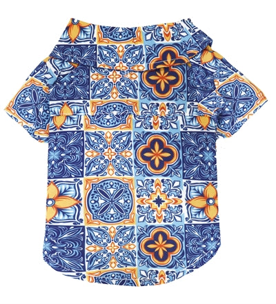 Croci T-Shirt Hund Maioliche Blau gelb