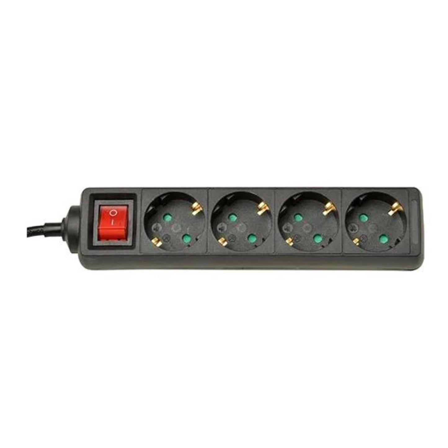 ZB verlängern Socket - mit Schalter - 4 Verbindungen - Schwarz