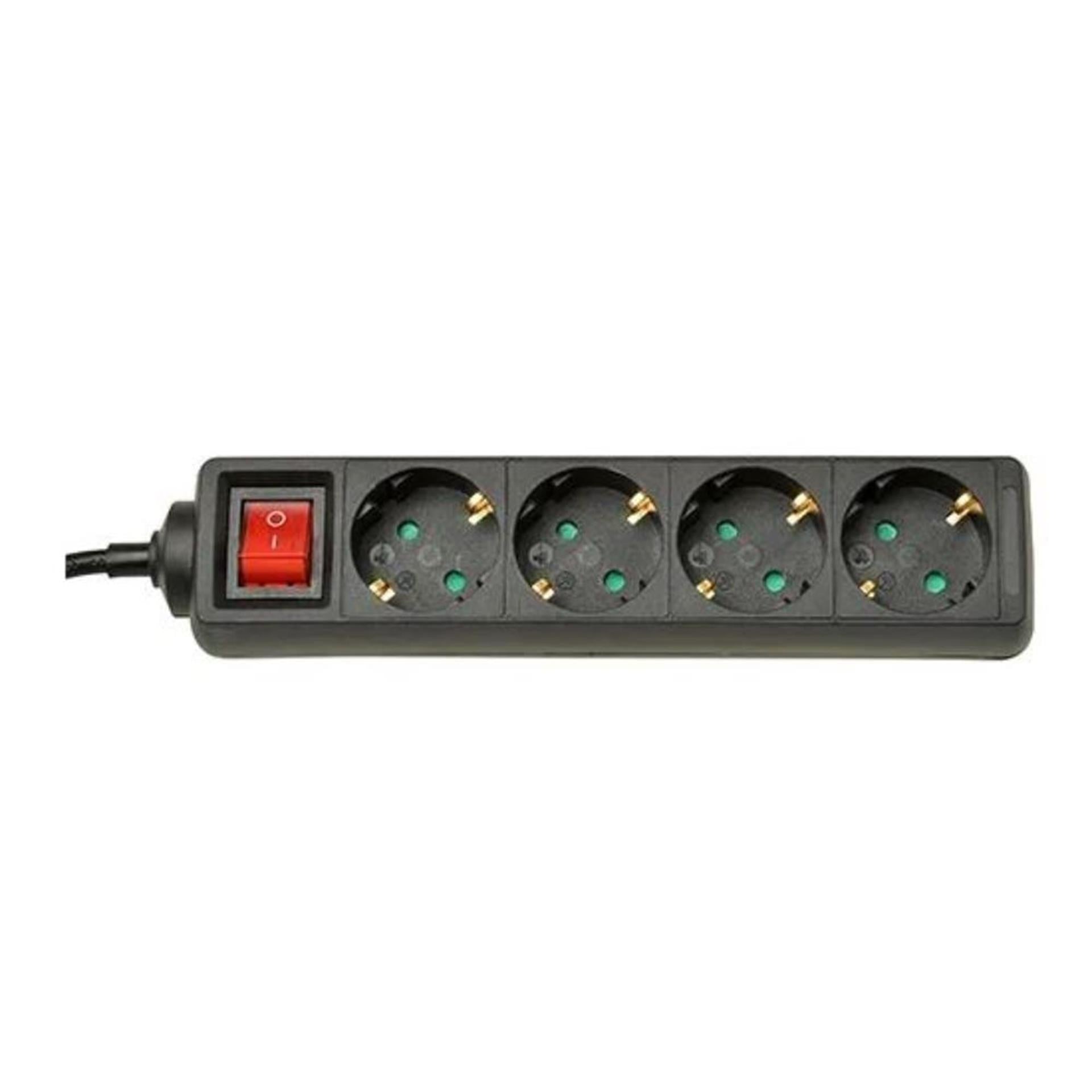 ZB verlängern Socket - mit Schalter - 4 Verbindungen - Schwarz