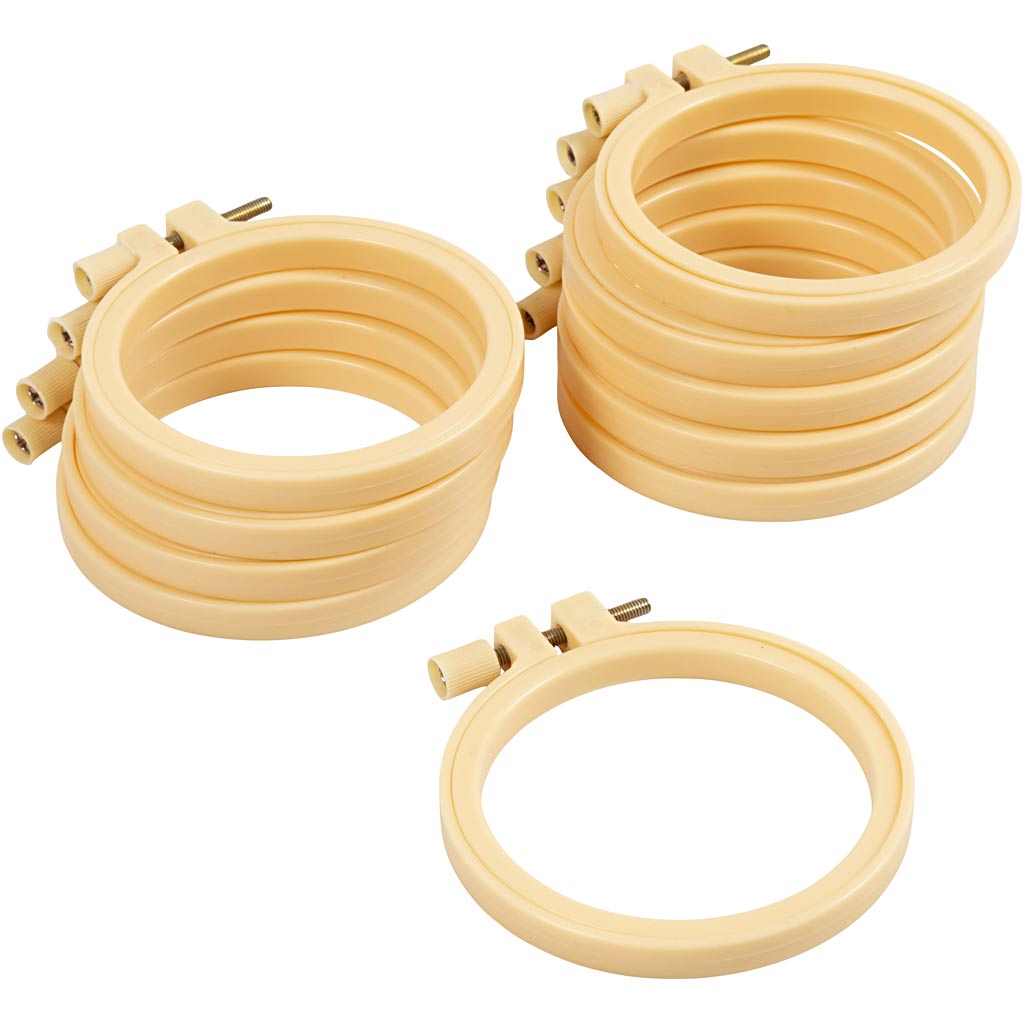 Creativ Company Stickrahmen, rund, D 9,5 cm, 10 Stück, 1 Box