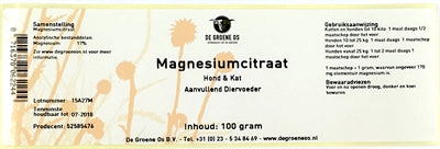 Grüner OS Magnesium Citrat Hund