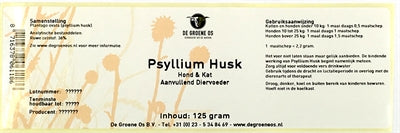 Grüne Os Psyllium Husk Hundekatze