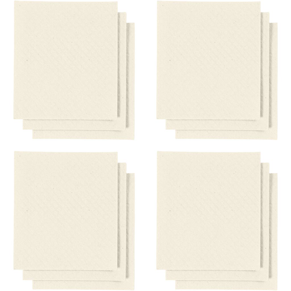 Creativ Company Schwammtuch, Größe 17x19,5 cm, gebrochenes Weiß, 20 Stück 1 Box