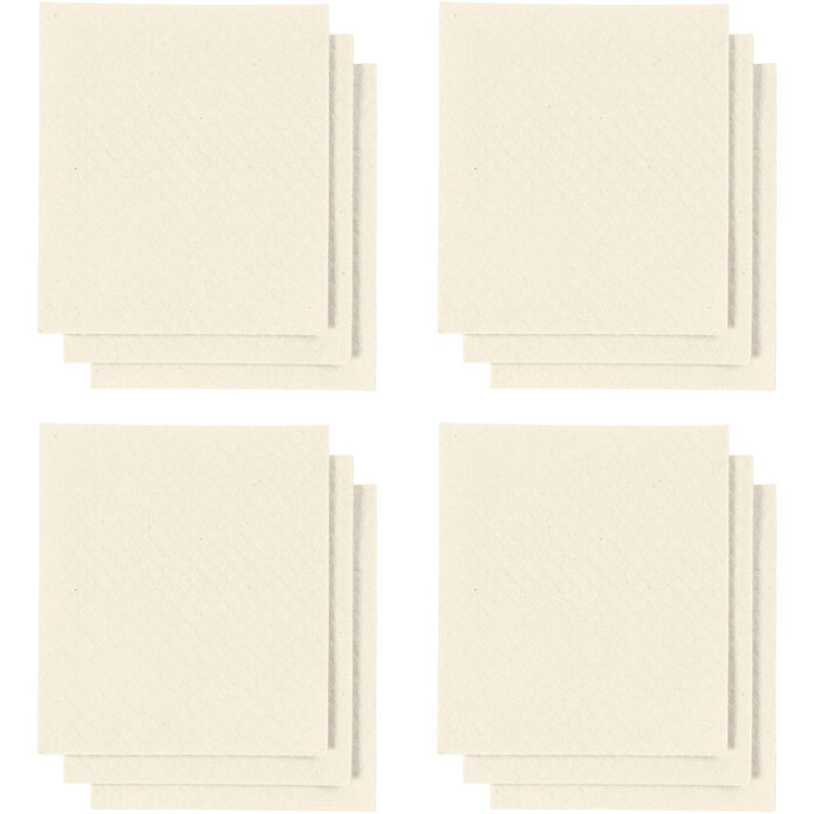 Creativ Company Schwammtuch, Größe 17x19,5 cm, gebrochenes Weiß, 20 Stück 1 Box