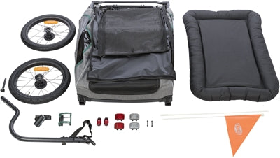 Trixie Fahrradanhänger grauer Salbei
