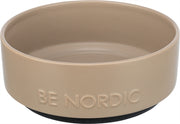 Trixie Be Nordic Food Bowl Hunde Keramik Gummi Taupe - afbeelding 1