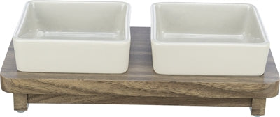 Trixie Food Bowl Hunde Set Citystyle Keramikgrau Braun