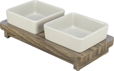 Trixie Food Bowl Hunde Set Citystyle Keramikgrau Braun