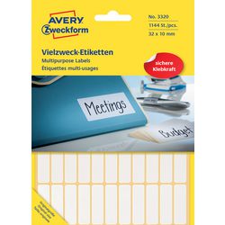 Multifunktionsetiketten Avery Zweckform 10 x 32 mm weiß