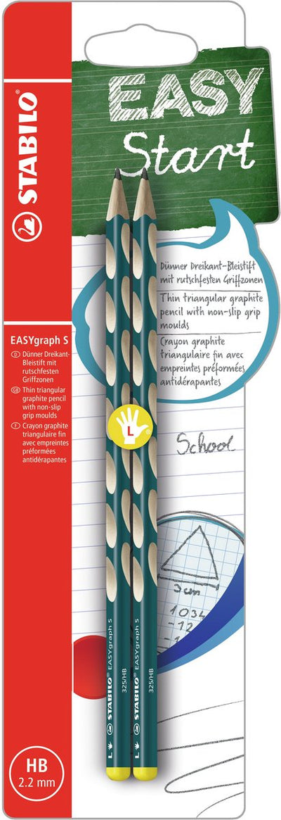 Stabilo easygraph s – ergonomischer Graphitstift – Linkshänder – HB-Härte – Benzin – 2 Stück