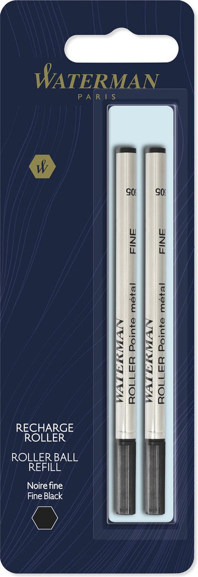 Waterman Tintenrollerminen | feiner Punkt | schwarze Tinte | 2 Stk