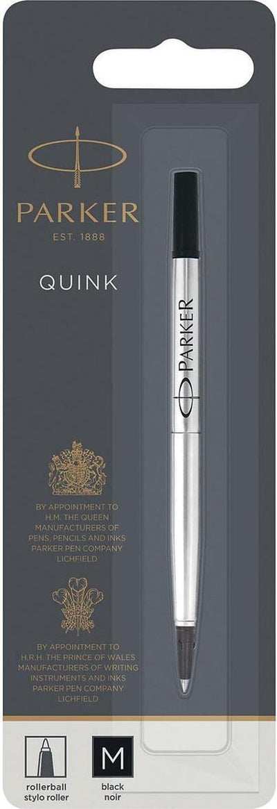 Parker Tintenroller-Tintenmine | mittlerer Punkt | schwarze Quink-Tinte | 1 Stk