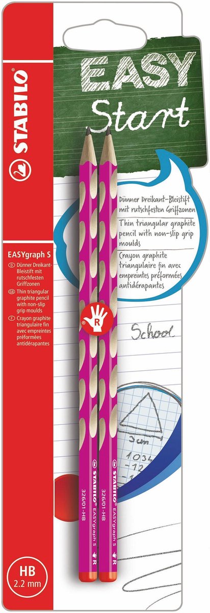 Stabilo easygraph s hb Rechtshänder-Graphitstifte rosa - 2 Stk.