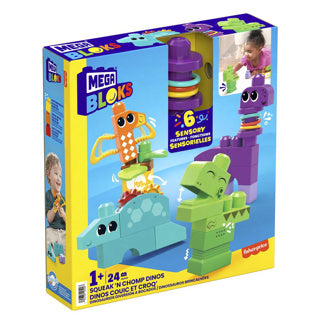 Mega Bloks Squeak N Chomps Dinos Bau -Set, 24dlg.