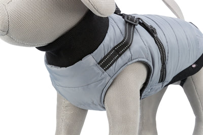 Trixie Hundemantel Pontis mit Geschirr grau