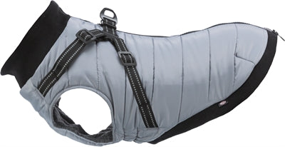 Trixie Hundemantel Pontis mit Geschirr grau