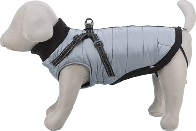 Trixie Hundemantel Pontis mit Geschirr grau