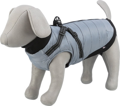 Trixie Hundemantel Pontis mit Geschirr grau